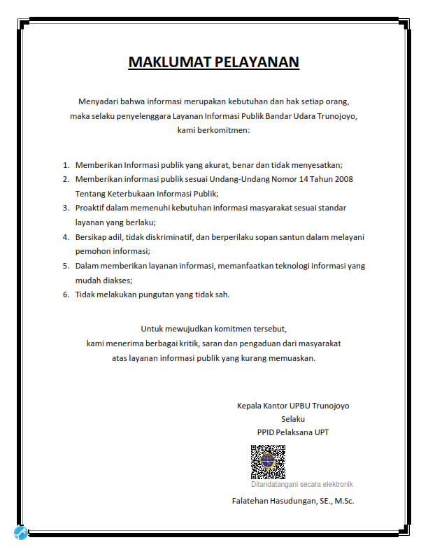 Maklumat Pelayanan